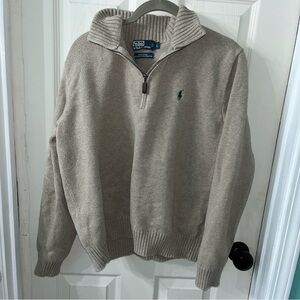Polo by Ralph Lauren Men's Tan Zip-Up Sweater